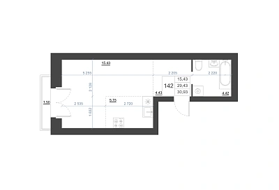 СТУДИЯ, 30.93 М²
