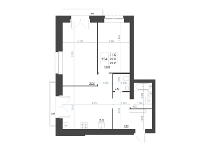 2-КОМНАТНАЯ, 69.81 М²